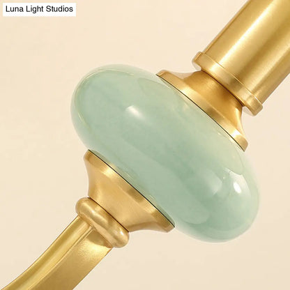 DecorBites™ DecorBites™ Contemporary Tapered Sconce Wall Light Fixture - Single-Bulb, Gold with Arc Arm