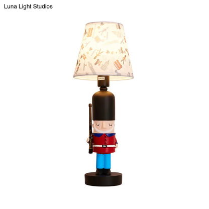 Contemporary Tapered Shade Desk Light for Dining Room & Study with Solider - 1-Light Fabric Design