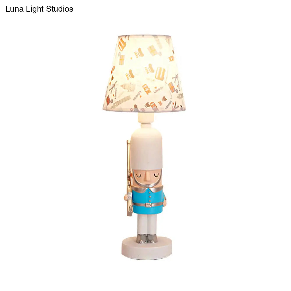 Contemporary Tapered Shade Desk Light for Dining Room & Study with Solider - 1-Light Fabric Design