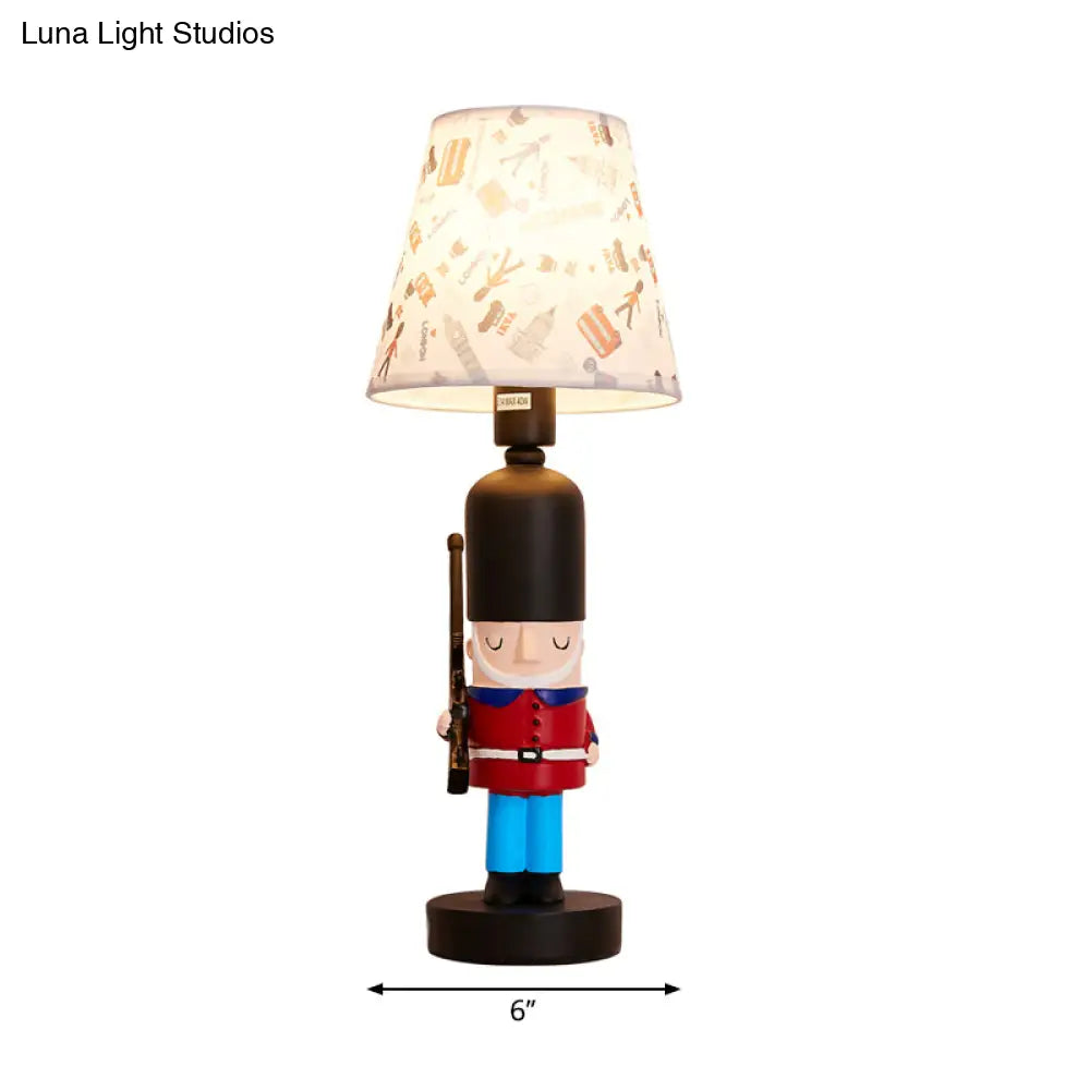 Contemporary Tapered Shade Desk Light for Dining Room & Study with Solider - 1-Light Fabric Design