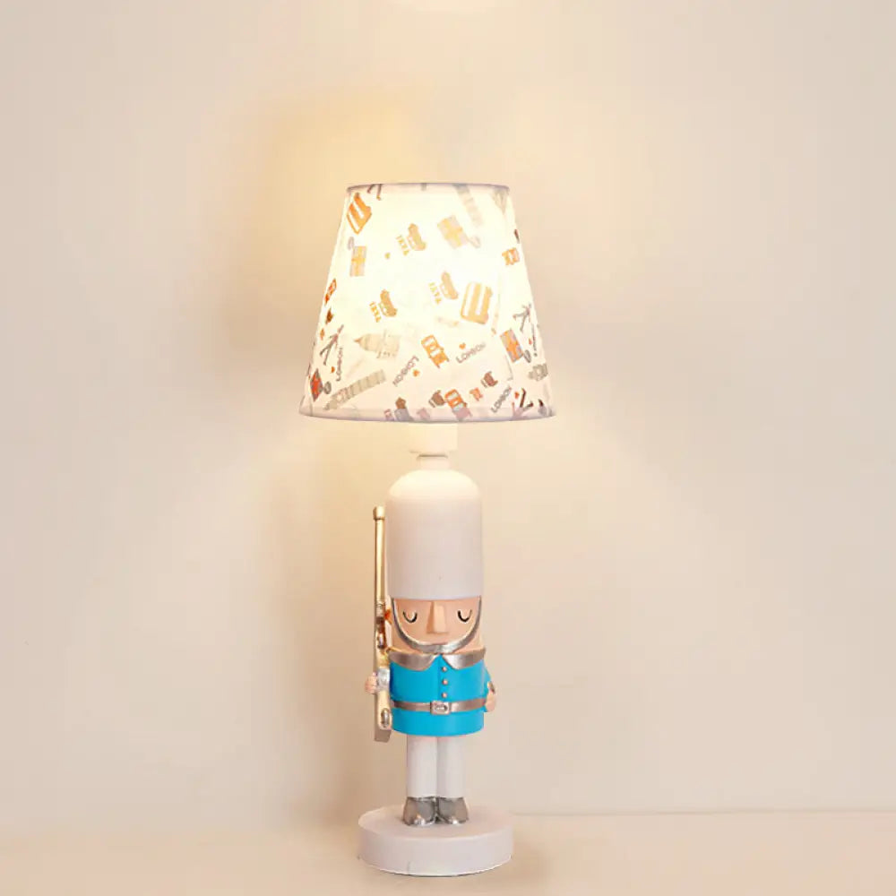 Contemporary Tapered Shade Desk Light for Dining Room & Study with Solider - 1-Light Fabric Design