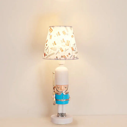 Contemporary Tapered Shade Desk Light for Dining Room & Study with Solider - 1-Light Fabric Design