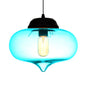 Contemporary Teardrop Hanging Pendant Light - 1 Light Glass, Red/Brown/Blue Ceiling Fixture