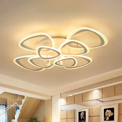 DecorBites™ DecorBites™ Contemporary Triangle LED Flush Mount Light for Living Room Ceiling in White Acrylic