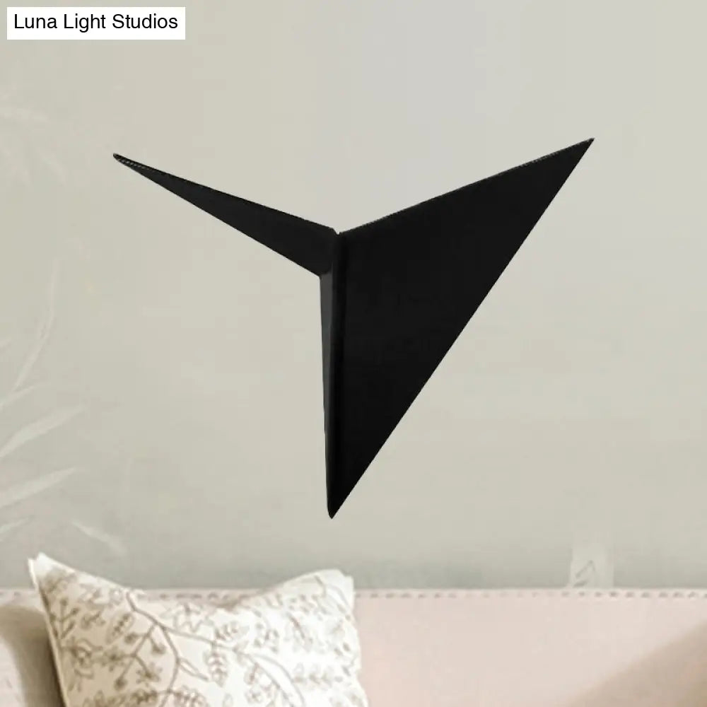 DecorBites™ Contemporary Triangle Sheet Wall Lamp - Acrylic Black/White LED Sconce Light in Warm/White