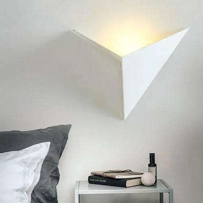 DecorBites™ Contemporary Triangle Sheet Wall Lamp - Acrylic Black/White LED Sconce Light in Warm/White