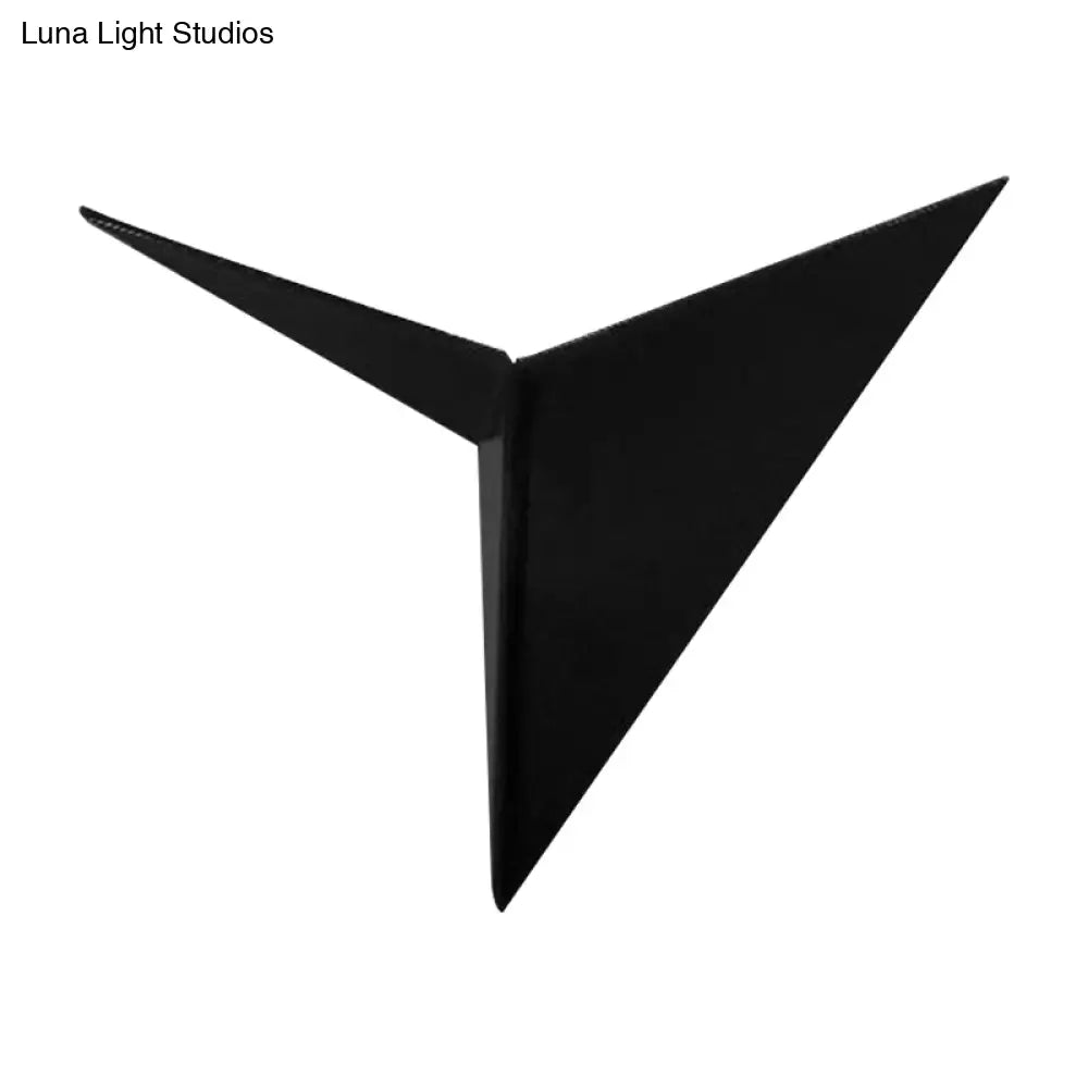 DecorBites™ Contemporary Triangle Sheet Wall Lamp - Acrylic Black/White LED Sconce Light in Warm/White