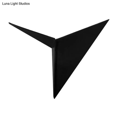 DecorBites™ Contemporary Triangle Sheet Wall Lamp - Acrylic Black/White LED Sconce Light in Warm/White
