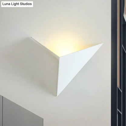 DecorBites™ Contemporary Triangle Sheet Wall Lamp - Acrylic Black/White LED Sconce Light in Warm/White