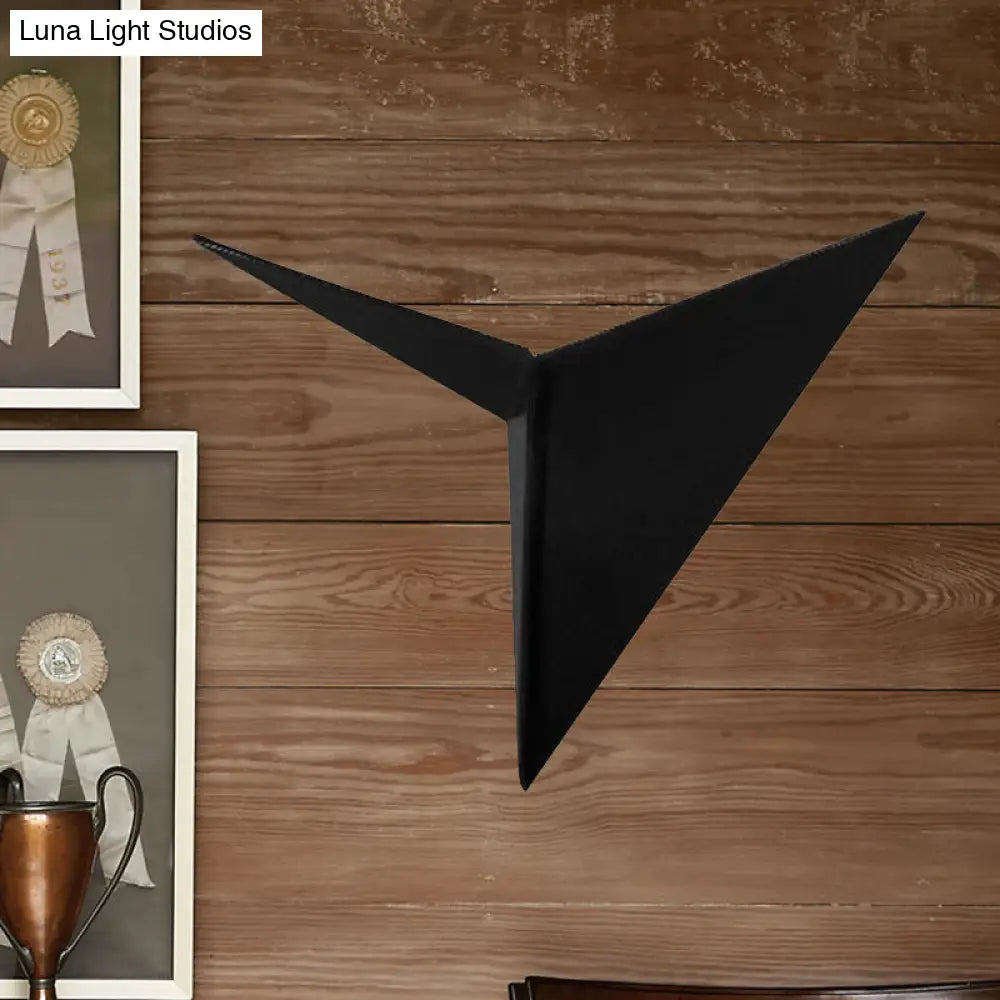 DecorBites™ Contemporary Triangle Sheet Wall Lamp - Acrylic Black/White LED Sconce Light in Warm/White