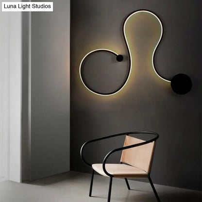 Aplique de pared LED DecorBites™ Contemporary Twist - Negro/Blanco - Iluminación cálida/blanca