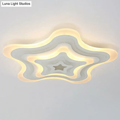 DecorBites™ DecorBites™ Contemporary Ultra-Thin Starfish Acrylic LED Flush Mount Light White Flushmount Ceiling Fixture for Living Room
