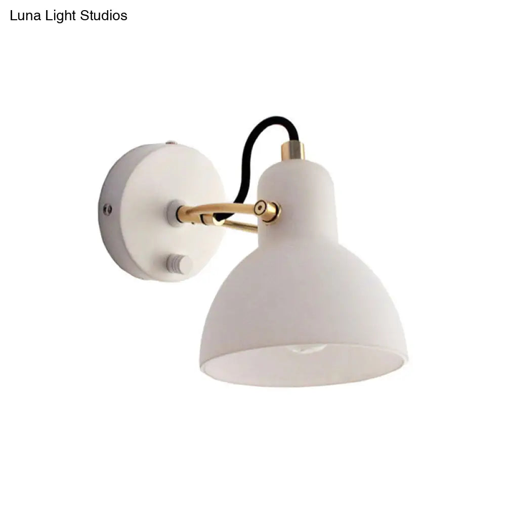 DecorBites™ Contemporary Wall Lamp with Adjustable Arm and White Glass Dome