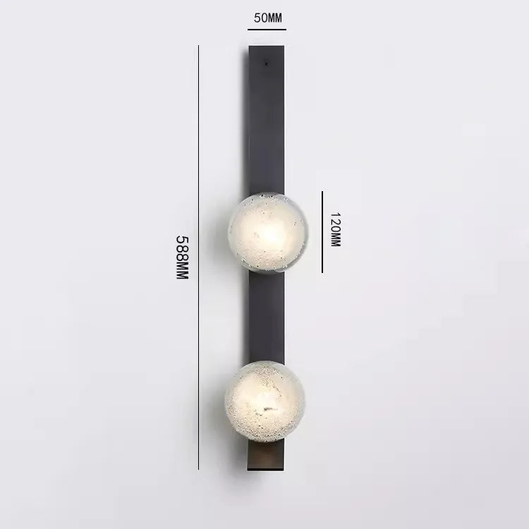 Contemporary Wall Light - Black / Double Globe