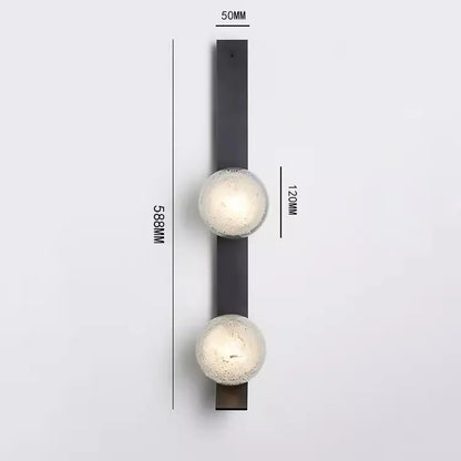Contemporary Wall Light - Black / Double Globe