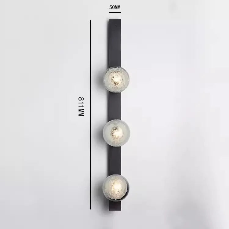 Contemporary Wall Light - Black / Triple Globe