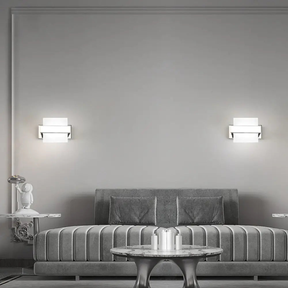 DecorBites™ DecorBites™ Contemporary White Acrylic LED Vanity Sconce - Wall Mounted Lighting for Bath