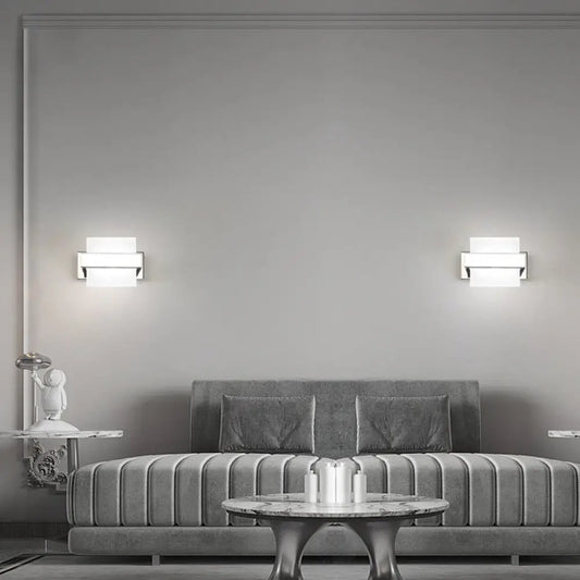 DecorBites™ DecorBites™ Contemporary White Acrylic LED Vanity Sconce - Wall Mounted Lighting for Bath