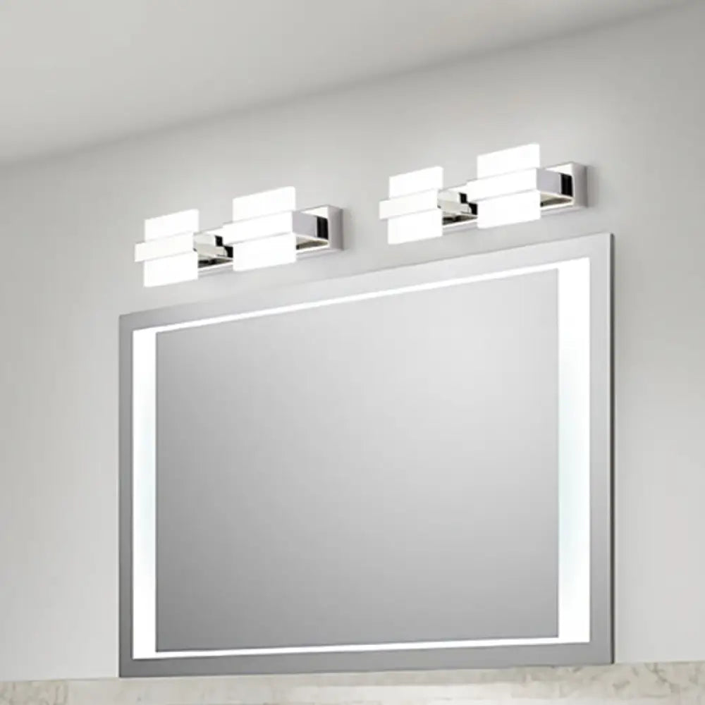 DecorBites™ DecorBites™ Contemporary White Acrylic LED Vanity Sconce - Wall Mounted Lighting for Bath
