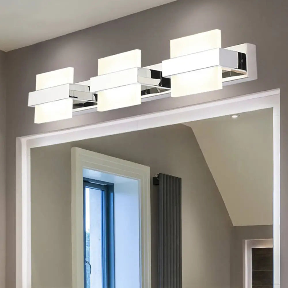 DecorBites™ DecorBites™ Contemporary White Acrylic LED Vanity Sconce - Wall Mounted Lighting for Bath