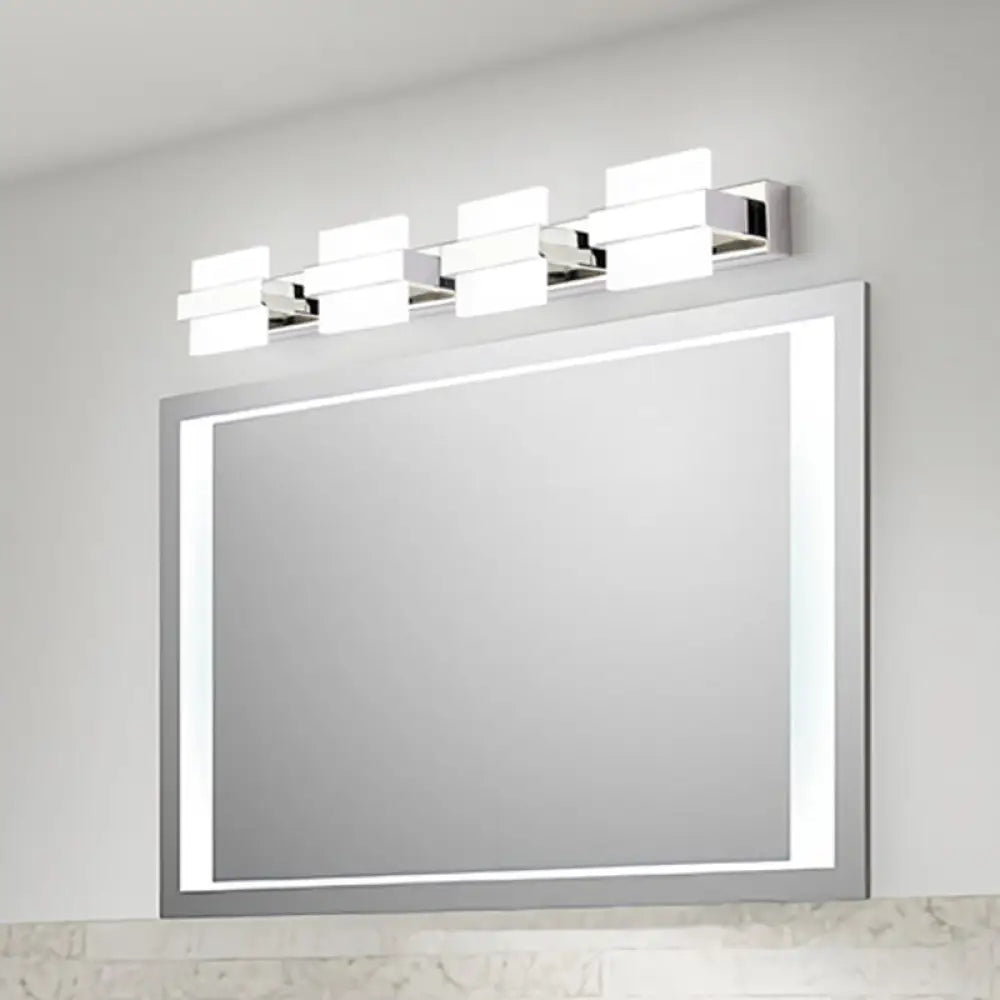 DecorBites™ DecorBites™ Contemporary White Acrylic LED Vanity Sconce - Wall Mounted Lighting for Bath