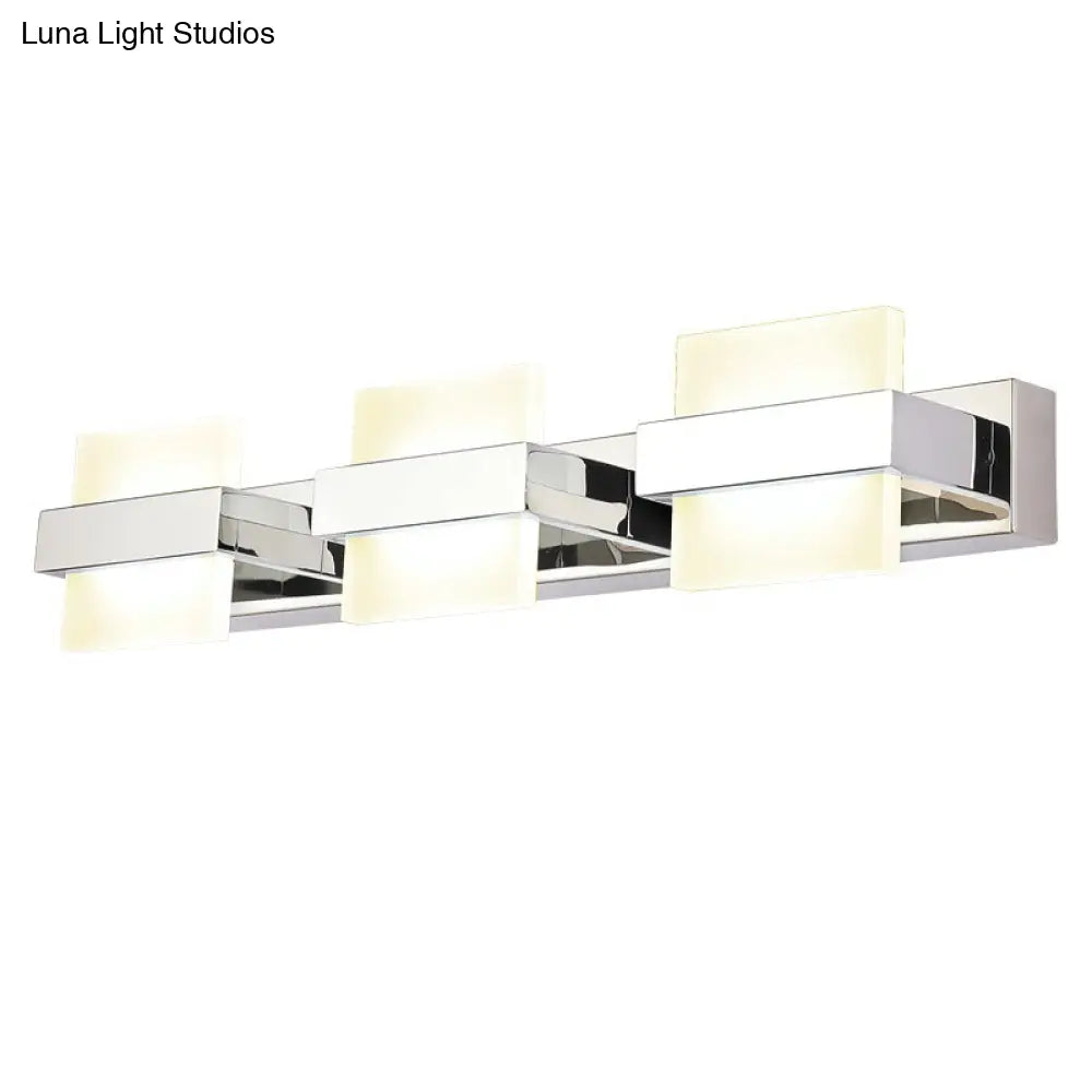 DecorBites™ DecorBites™ Contemporary White Acrylic LED Vanity Sconce - Wall Mounted Lighting for Bath