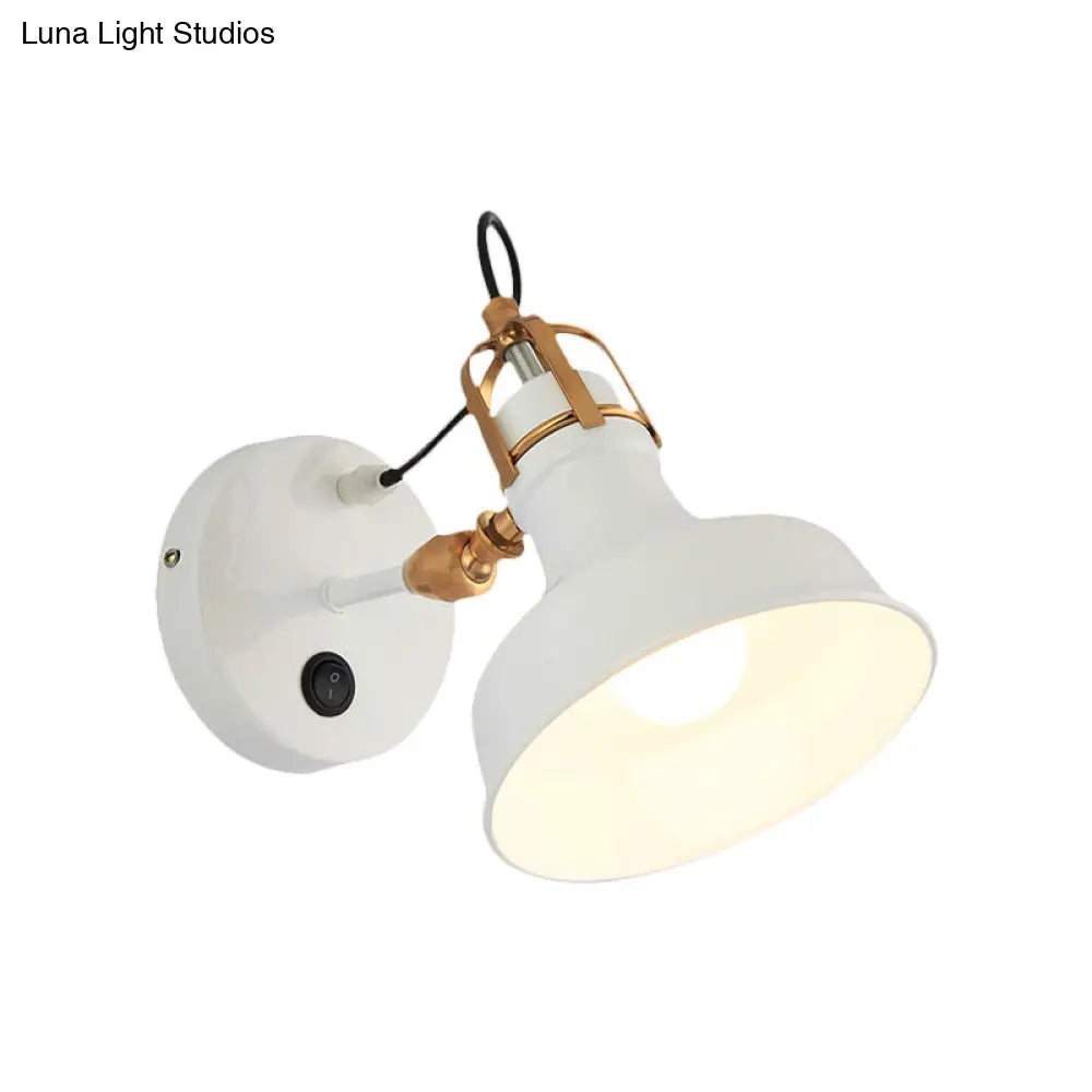 DecorBites™ DecorBites™ Contemporary White Barn Wall Sconce with Metallic Finish, 1-Light, Wall Mount Fixture