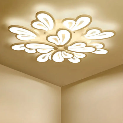 DecorBites™ DecorBites™ Contemporary White Butterfly Wing Ceiling Flush Light with Warm/White Light - Ideal for Hotels