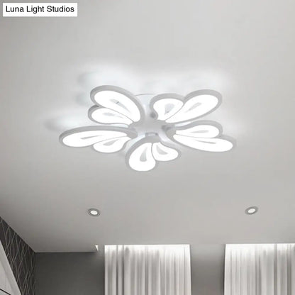 DecorBites™ DecorBites™ Contemporary White Butterfly Wing Ceiling Flush Light with Warm/White Light - Ideal for Hotels