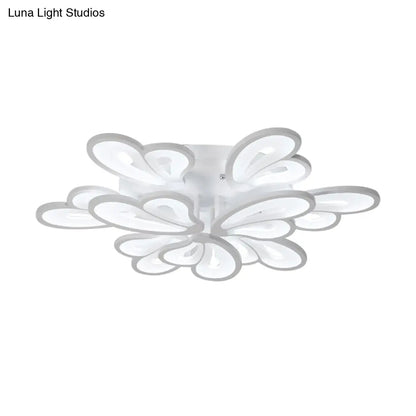 DecorBites™ DecorBites™ Contemporary White Butterfly Wing Ceiling Flush Light with Warm/White Light - Ideal for Hotels