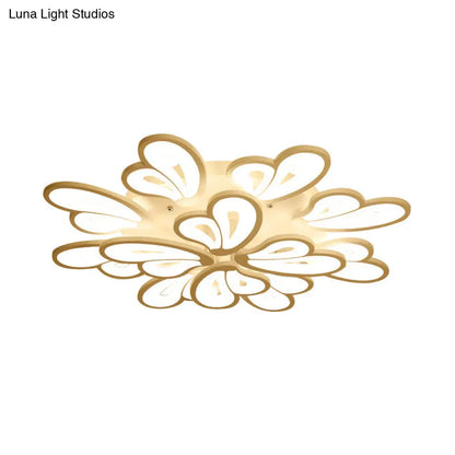 DecorBites™ DecorBites™ Contemporary White Butterfly Wing Ceiling Flush Light with Warm/White Light - Ideal for Hotels