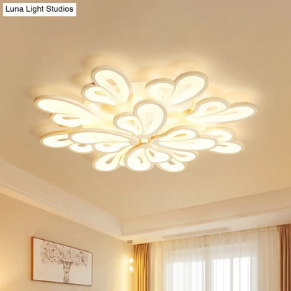 DecorBites™ DecorBites™ Contemporary White Butterfly Wing Ceiling Flush Light with Warm/White Light - Ideal for Hotels