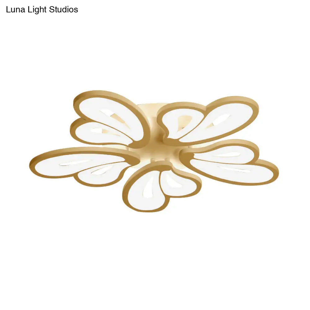DecorBites™ DecorBites™ Contemporary White Butterfly Wing Ceiling Flush Light with Warm/White Light - Ideal for Hotels