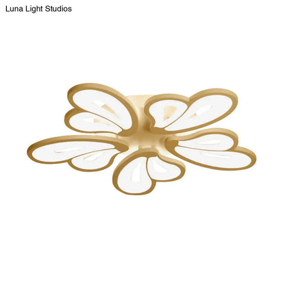 DecorBites™ DecorBites™ Contemporary White Butterfly Wing Ceiling Flush Light with Warm/White Light - Ideal for Hotels