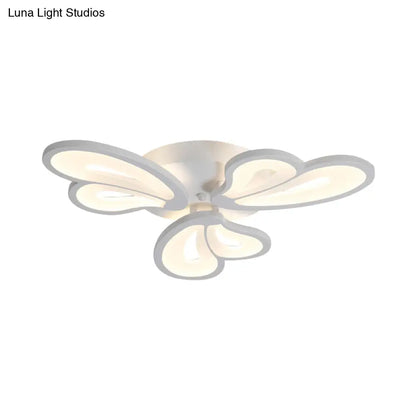 DecorBites™ DecorBites™ Contemporary White Butterfly Wing Ceiling Flush Light with Warm/White Light - Ideal for Hotels
