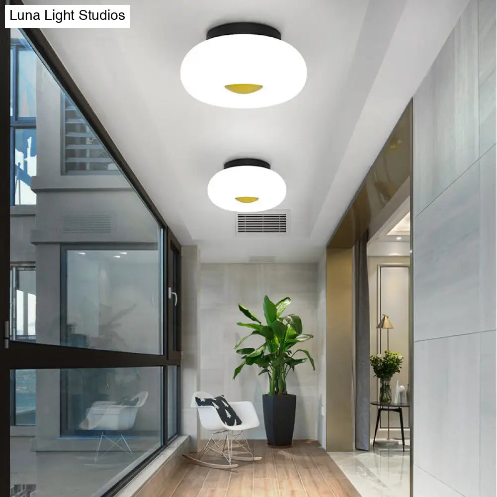 DecorBites™ DecorBites™ Contemporary White Circular Semi Flush Ceiling Light with 1/3/5 Heads - Acrylic Ceiling Lamp for Living Room