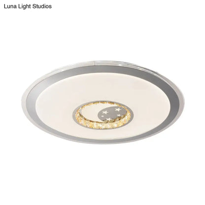 DecorBites™ DecorBites™ Contemporary White Crystal LED Ceiling Light for Sleeping Room with Stunning Heart/Moon/Star Designs