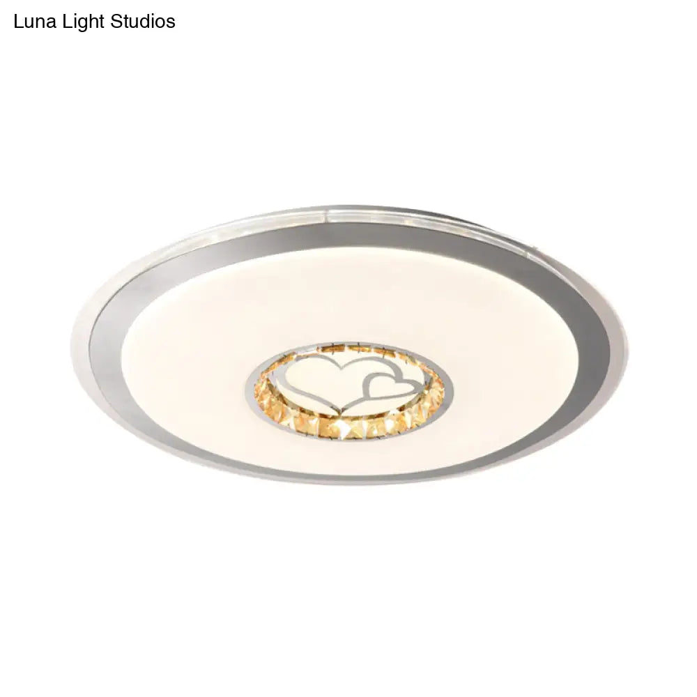 DecorBites™ DecorBites™ Contemporary White Crystal LED Ceiling Light for Sleeping Room with Stunning Heart/Moon/Star Designs