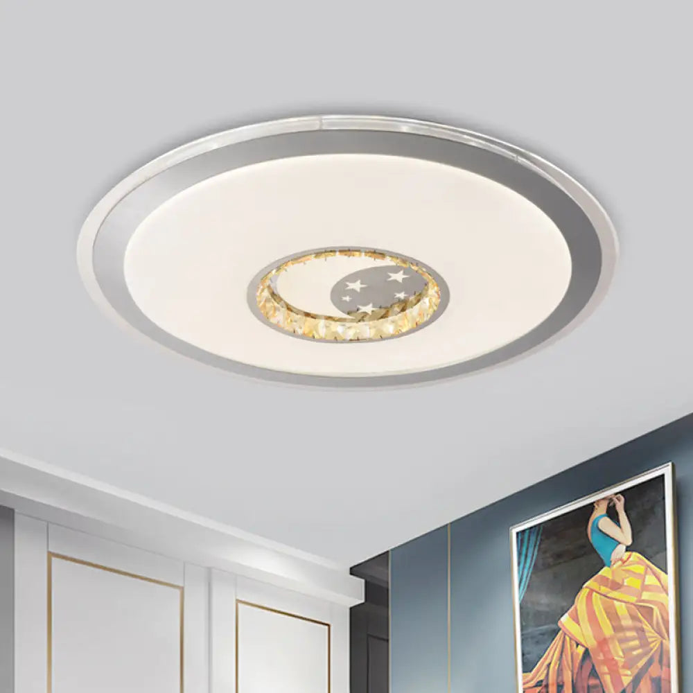 DecorBites™ DecorBites™ Contemporary White Crystal LED Ceiling Light for Sleeping Room with Stunning Heart/Moon/Star Designs