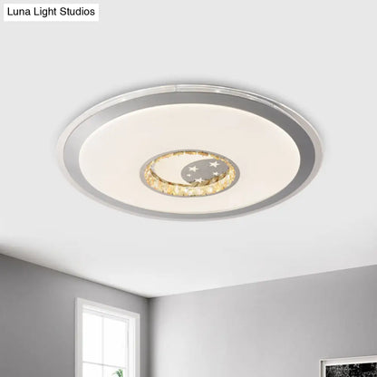 DecorBites™ DecorBites™ Contemporary White Crystal LED Ceiling Light for Sleeping Room with Stunning Heart/Moon/Star Designs