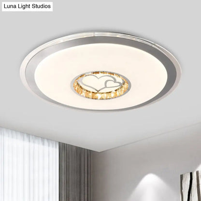 DecorBites™ DecorBites™ Contemporary White Crystal LED Ceiling Light for Sleeping Room with Stunning Heart/Moon/Star Designs