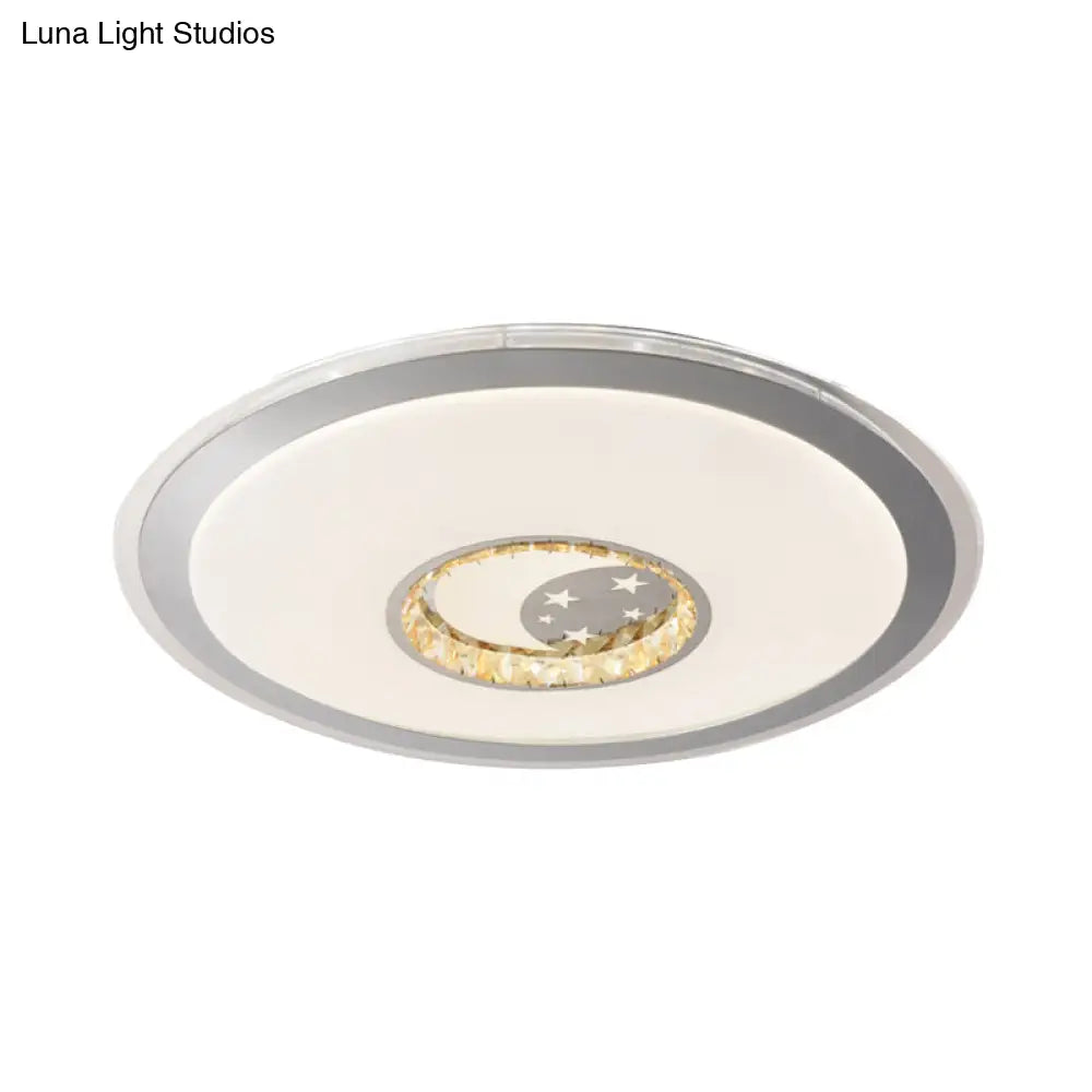 DecorBites™ DecorBites™ Contemporary White Crystal LED Ceiling Light for Sleeping Room with Stunning Heart/Moon/Star Designs