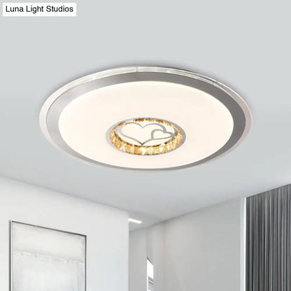 DecorBites™ DecorBites™ Contemporary White Crystal LED Ceiling Light for Sleeping Room with Stunning Heart/Moon/Star Designs