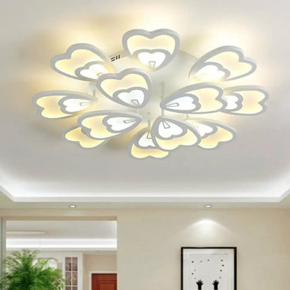 DecorBites™ DecorBites™ Contemporary White Flower LED Ceiling Light for Living Room - Acrylic Flush Mount