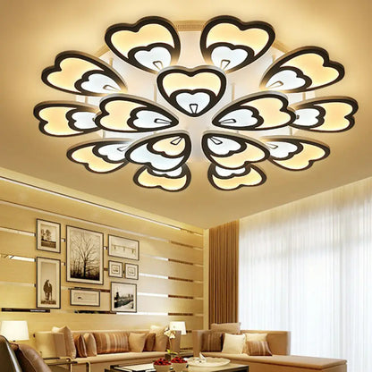 DecorBites™ DecorBites™ Contemporary White Flower LED Ceiling Light for Living Room - Acrylic Flush Mount