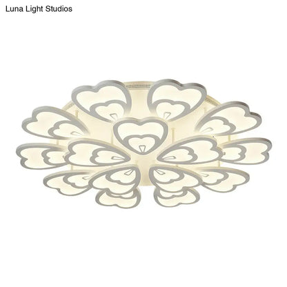 DecorBites™ DecorBites™ Contemporary White Flower LED Ceiling Light for Living Room - Acrylic Flush Mount