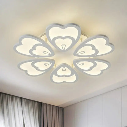 DecorBites™ DecorBites™ Contemporary White Flower LED Ceiling Light for Living Room - Acrylic Flush Mount