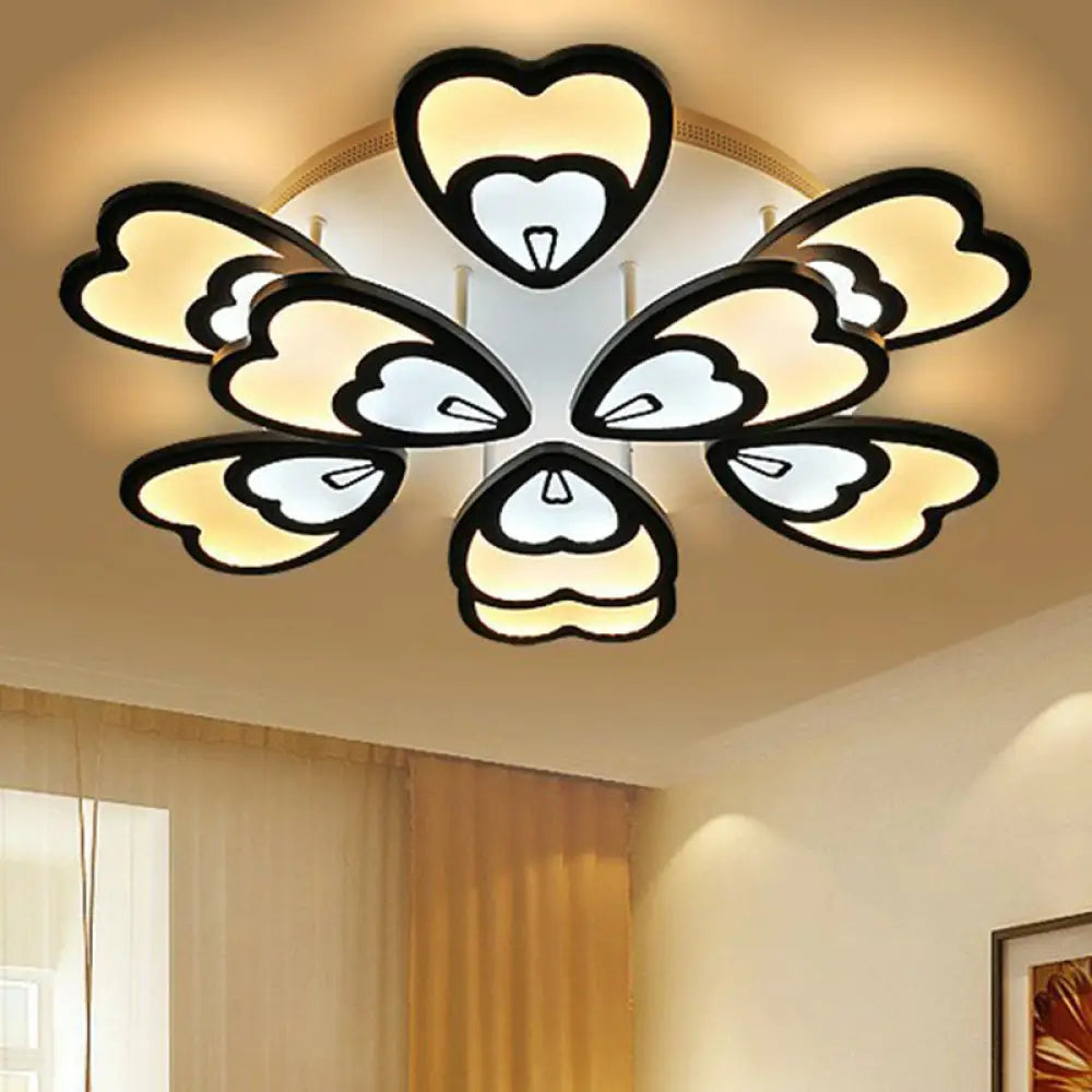 DecorBites™ DecorBites™ Contemporary White Flower LED Ceiling Light for Living Room - Acrylic Flush Mount