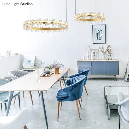 ثريا جارلاند بيضاء معاصرة: وحدة إضاءة معلقة من الكريستال LED (2/3 مصابيح) باللون الأبيض/الدافئ