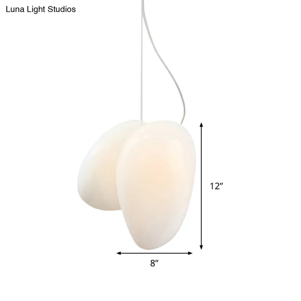 Lámpara colgante contemporánea de cristal blanco DecorBites™ para el techo del comedor